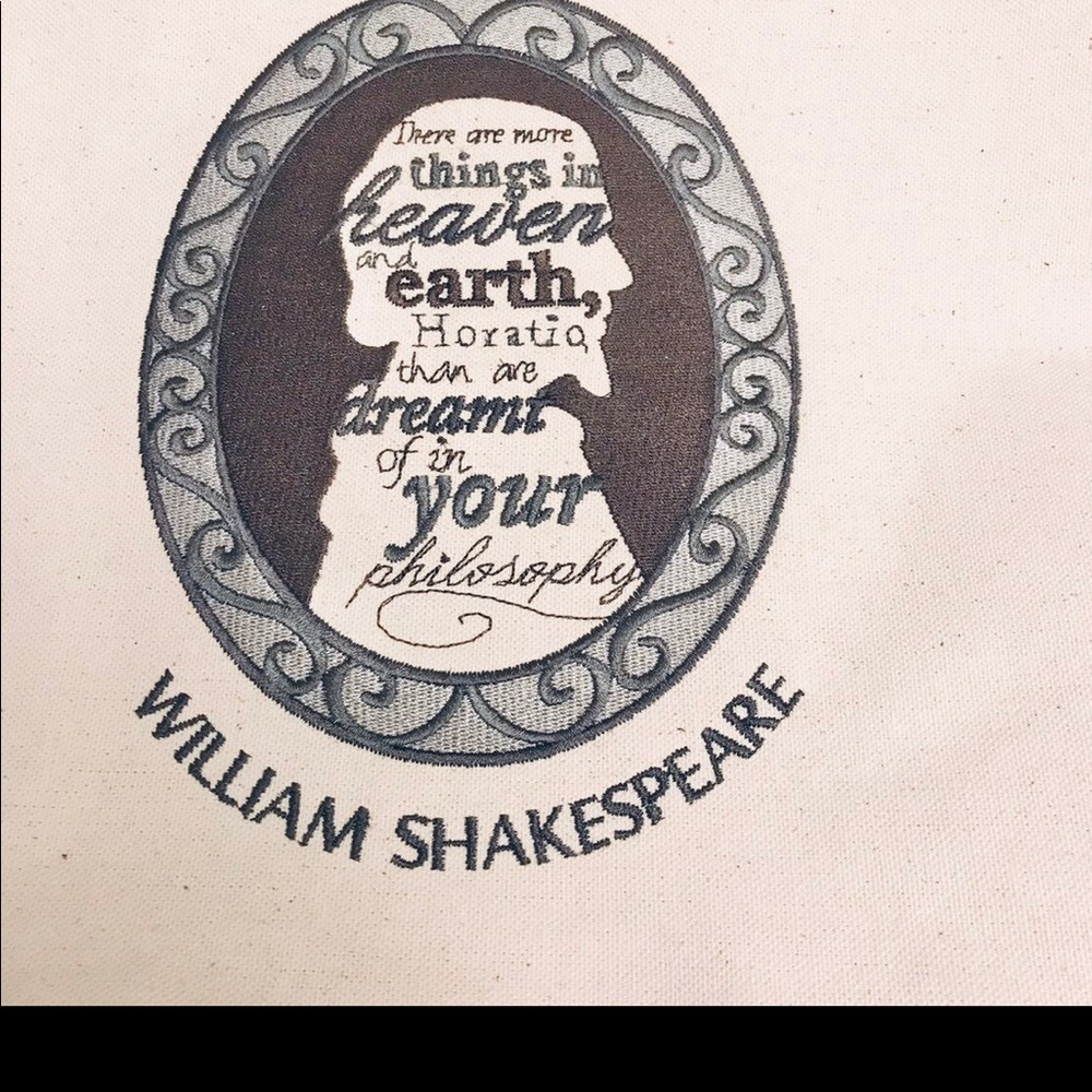 NWT Handmade and embroidered Shakespeare tote - Picture 3 of 8